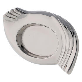Portacandela ottone nichelato design ali 7x5 cm