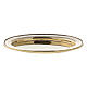 Oval candle holder plate, raised edge, 9x6 cm, gold plated brass s1