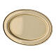 Oval candle holder plate with raised edge 9x6 cm in golden brass s2