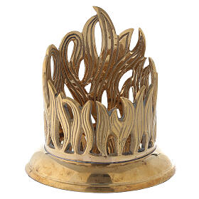Brass golden flames case candle holder 7 cm