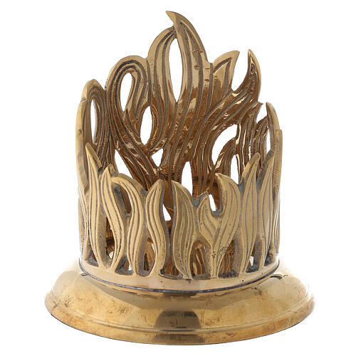 Brass golden flames case candle holder 7 cm 1