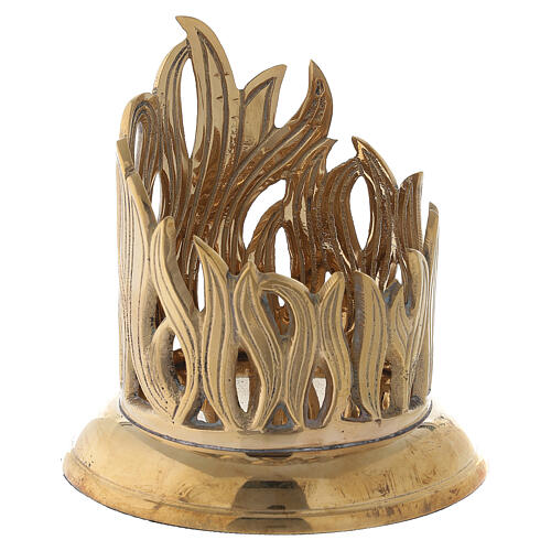 Brass golden flames case candle holder 7 cm 3