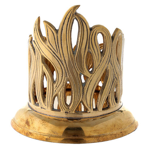 Brass golden flames case candle holder 7 cm 4