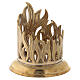 Brass golden flames case candle holder 7 cm s3