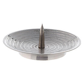 Candleholder punch spiral nickel-plated brass 12 cm