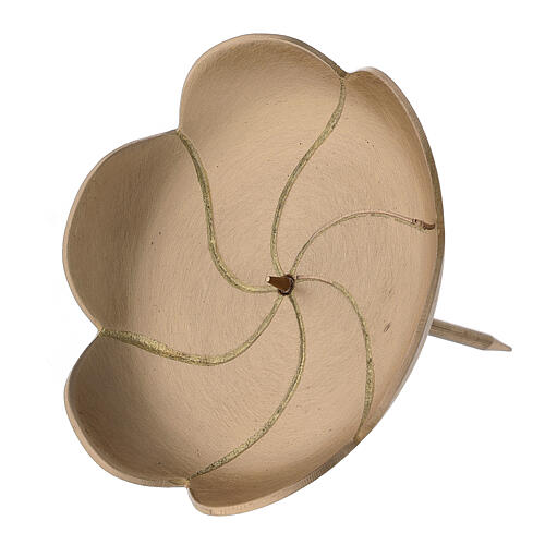 Porta-vela flor de lótus para Advento com pino, latão opaco diâmetro 10 cm. 2