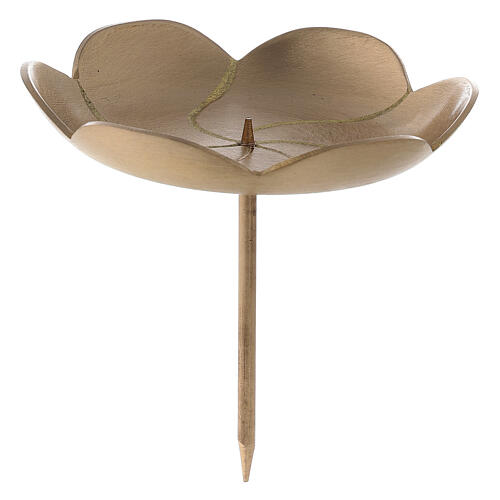 Lotus candle holder spike advent in brushed brass 10 cm 1