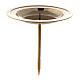 Porta-vela circular para Advento com pino, latão polido diâmetro 8,5 cm s1