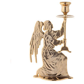 Kerzenhalter aus vergoldetem Messing, Engel, 15x25x5 cm