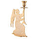 Castiçal anjo latão dourado 15x25x5 cm s3