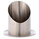 Candle holder with satin silver-plated brass base, 10 cm s1