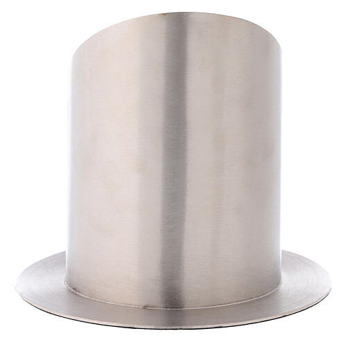 Candle holder with satin silver brass base 10 cm 3