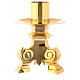 Altar candle holder in golden brass h 12 cm s3