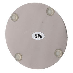 Round candle plate of stainless steel, polished finish, 10 cm diameter