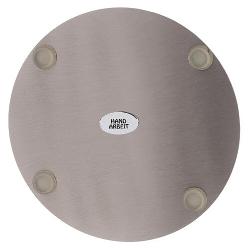 Assiette porte-bougie ronde acier inox mat d. 12 cm 2