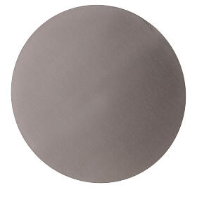 Round candle plate, mat stainless steel, 14 cm diameter