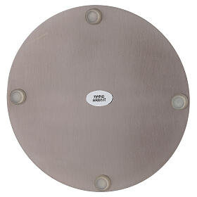 Piattino d 14 cm tondo acciaio inossidabile opaco portacandele
