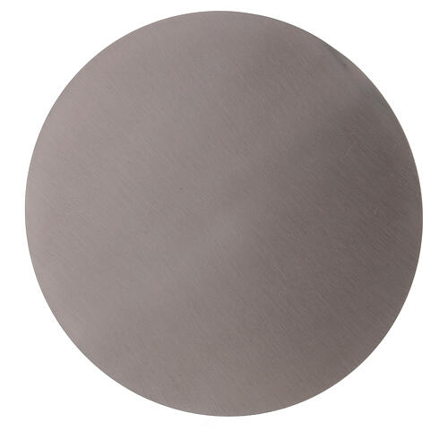 Piattino d 14 cm tondo acciaio inossidabile opaco portacandele 1