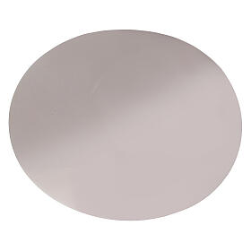 Piattino acciaio inossidabile lucido ovale portacandele 10x8 cm