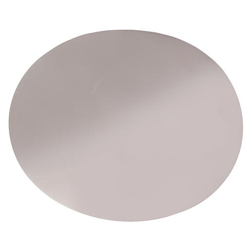 Piattino acciaio inossidabile lucido ovale portacandele 10x8 cm 1
