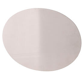 Ovaler Kerzenteller aus poliertem Edelstahl, 13,5 x 10 cm