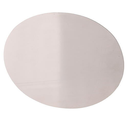 Ovaler Kerzenteller aus poliertem Edelstahl, 13,5 x 10 cm 1