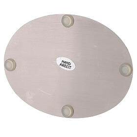 Piatto portacandele acciaio inossidabile lucido ovale 13,5x10 cm