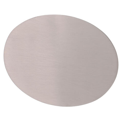 Assiette ovale bougeoir acier inox mat 13,5x10 cm 1