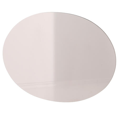 Ovaler Kerzenteller aus poliertem Stahl, 17 x 12 cm 1