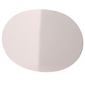 Ovaler Kerzenteller aus poliertem Edelstahl, 20,5 x 14 cm