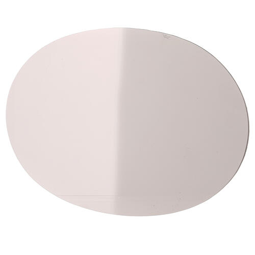 Ovaler Kerzenteller aus poliertem Edelstahl, 20,5 x 14 cm 1