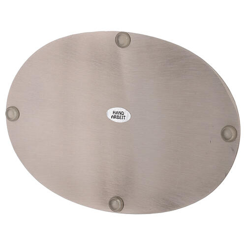 Piatto acciaio inox lucido ovale portacandele 20,5x14 cm 2