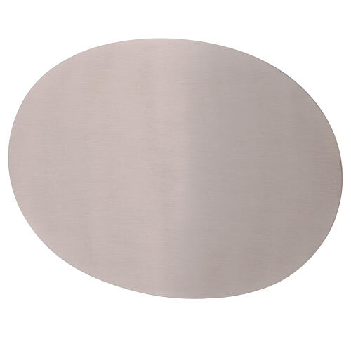 Ovaler Kerzenteller aus mattem Edelstahl, 20,5 x 14 cm 1