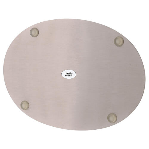Stainless steel oval plate for candles, mat finish, 20.5x14 cm 2