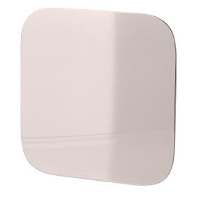 Square candle plate in stainless steel 10x10 cm
