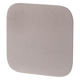 Opaque stainless steel plate, candle holder, 10x10 cm