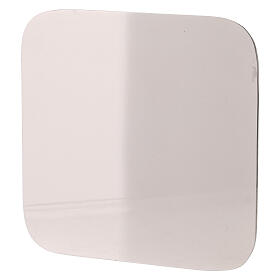 Piattino acciaio inossidabile portacandele lucido 12x12 cm