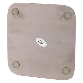 Piattino acciaio inossidabile portacandele lucido 12x12 cm