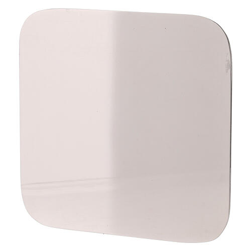 Piattino acciaio inossidabile portacandele lucido 12x12 cm 1