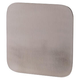 Opaque stainless steel plate, candle holder, 12x12 cm