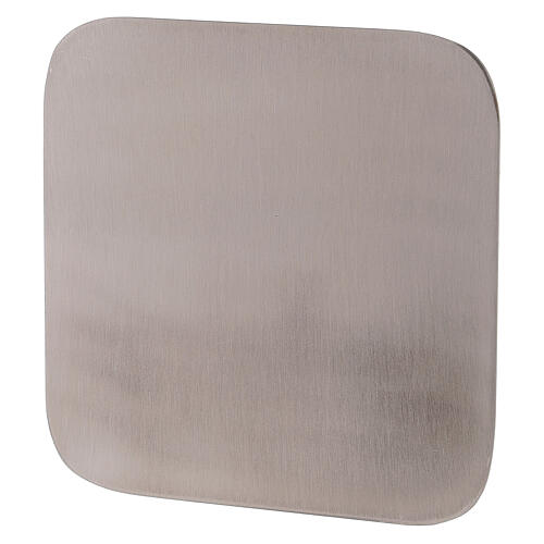 Opaque stainless steel plate, candle holder, 12x12 cm 1