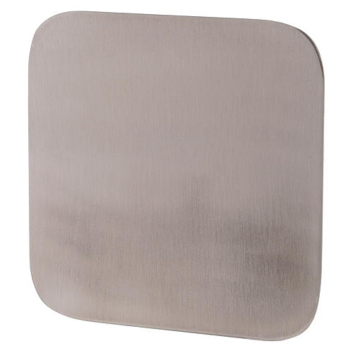 Assiette acier inox porte-bougie matte 12x12 cm 1