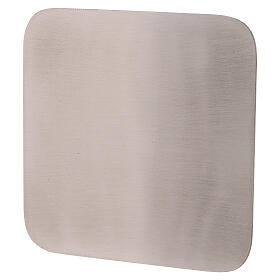 Mat stainless steel plate, candle holder, 14x14 cm