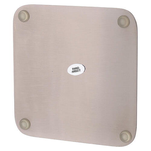 Mat stainless steel plate, candle holder, 14x14 cm 2