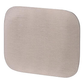Piattino rettangolare portacandela acciaio inox opaco 10x8 cm   