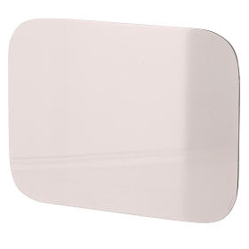 Assiette bougeoir acier inox brillant rectangulaire 13,5x10 cm