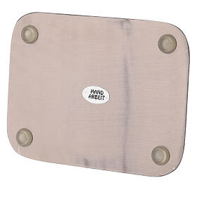 Piattino acciaio inox portacandela lucido 13,5x10 cm