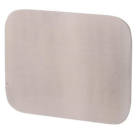 Rectangular candle plate, mat stainless steel, 13.5x10 cm