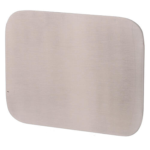 Assiette rectangulaire acier inox mat pour bougies 13,5x10 cm 1