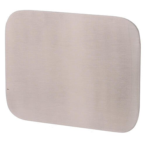 Rectangular matte candle plate in stainless steel 13.5x10 cm 1